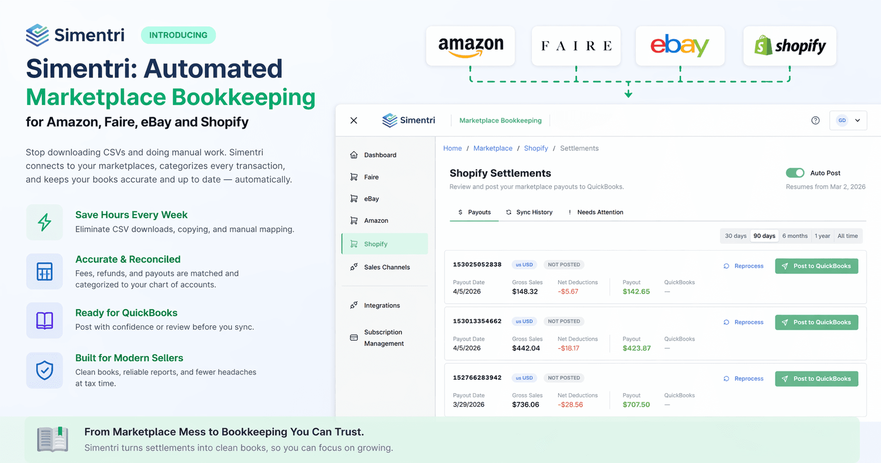 Introducing Simentri: Automated Marketplace Bookkeeping for Amazon, Faire & eBay